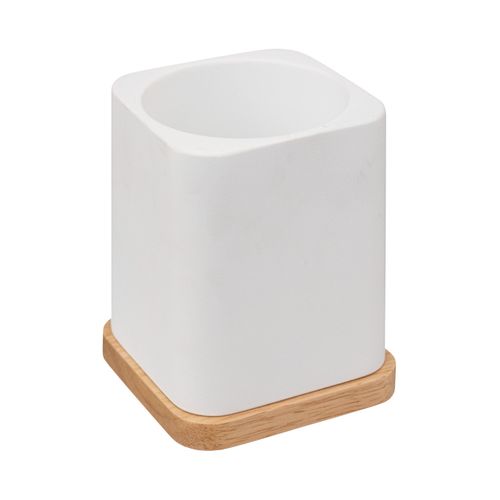 Brosse Wc Avec Support En Inox Et Résine Blanc Mat