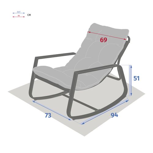 Fauteuil à Bascule Felinio Gris Hespéride