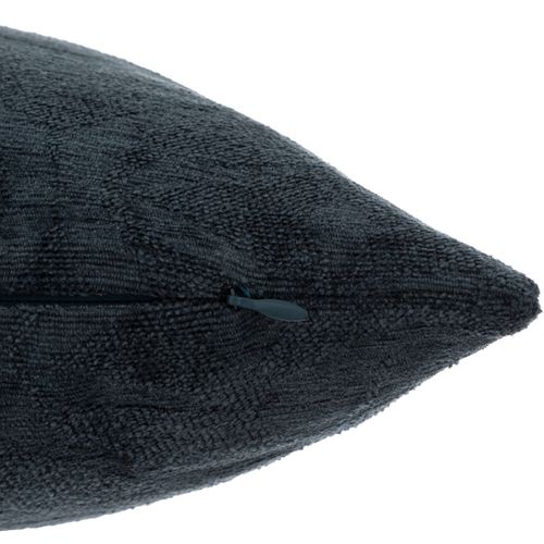 Coussin Décoratif Bleu Foncé Motifs En Relief 40 X 40 Cm