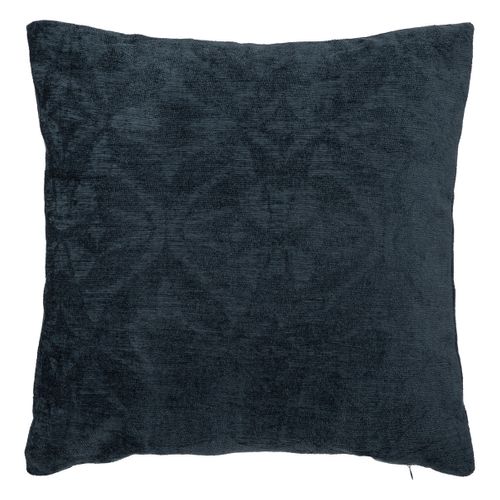 Coussin Décoratif Bleu Foncé Motifs En Relief 40 X 40 Cm