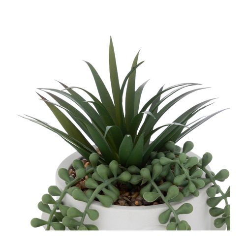 Plantes Artificielles Visage Pot Blanc H 25 Cm
