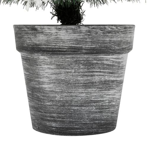 Sapin De Noël Artificiel Vert Floqué Enneigé Dans Un Pot Argenté H 100 Cm