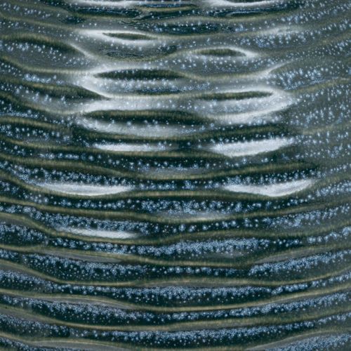 Pot Forme Sablier En Céramique Émaillée Bleu D 19 X H 18 Cm