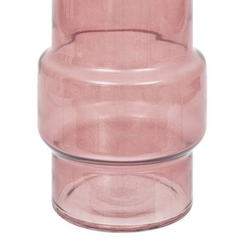 Vase En Verre Modelé Rose Poudré H 25 Cm