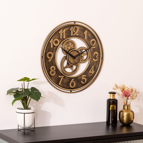 Horloge 48 Cm Métal Doré Jacob - Doré