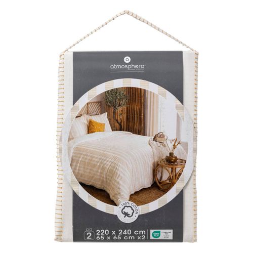 Parure De Lit Isao Coton Blanc/jaune 240x220cm