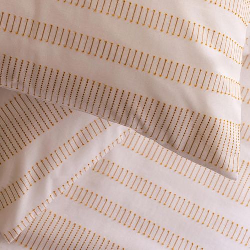 Parure De Lit Isao Coton Blanc/jaune 240x220cm