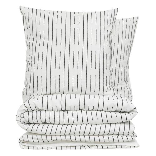 Parure De Lit Kain Coton Blanc/noir 260x240cm