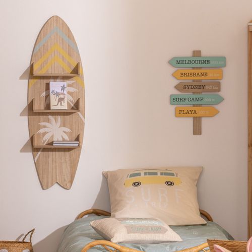 Étagère Murale Planche Surf "australie" 112x37cm Beige