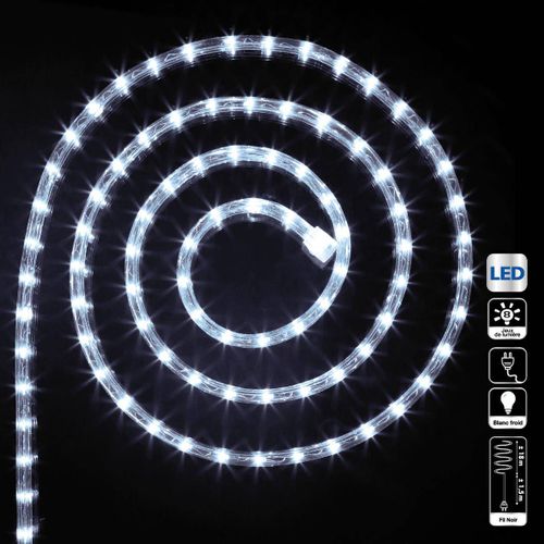 Guirlande Lumineuse Extérieur Tube 18 M 324 LED Blanc Froid 8 Jeux De Lumière