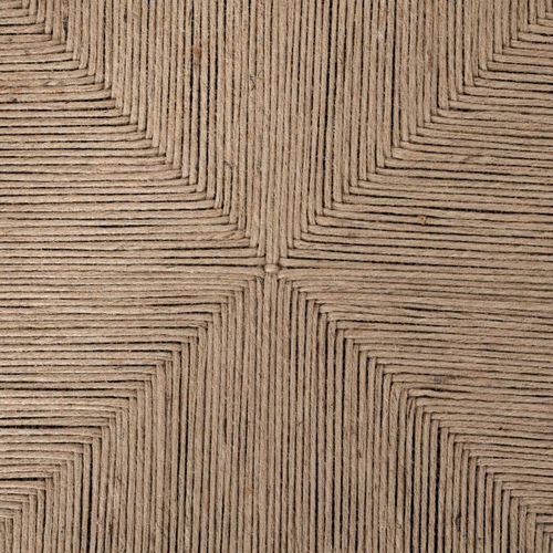 Table D'appoint En Bois, Jute Et Verre Trempé 50 X 50 Cm