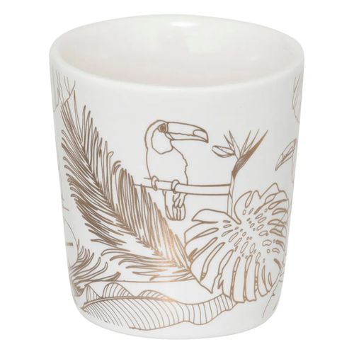 Lot De 4 Tasses à Café "toucan" 10cl Blanc