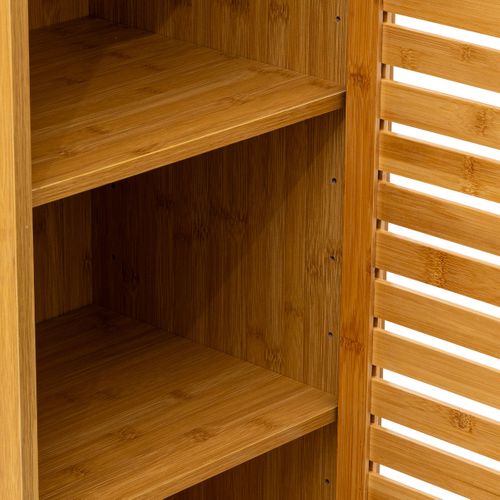 Meuble De Rangement Colonne En Bambou 1 Porte H 168 Cm