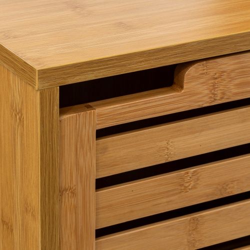 Meuble De Rangement Colonne En Bambou 1 Porte H 168 Cm