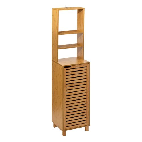 Meuble De Rangement Colonne En Bambou 1 Porte H 168 Cm