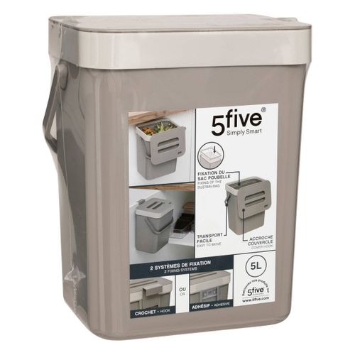Poubelle De Compost 5l En Plastique Taupe
