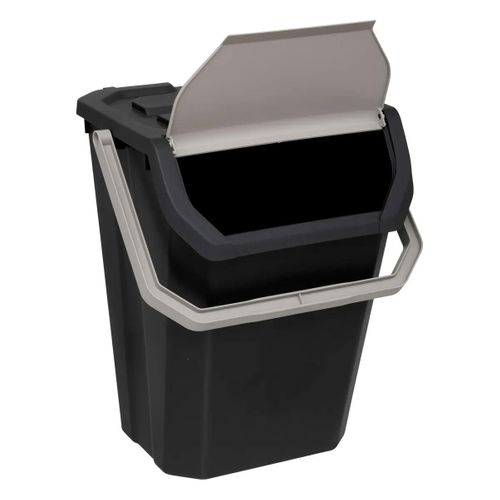 Poubelle De Tri 37l En Plastique Noir