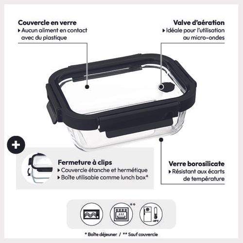 Boîte De Conservation Verre 05l "clipeat"