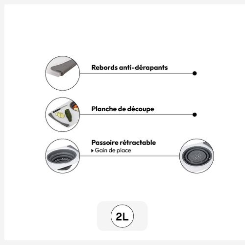 Planche à Découper Avec Passoir Retractable