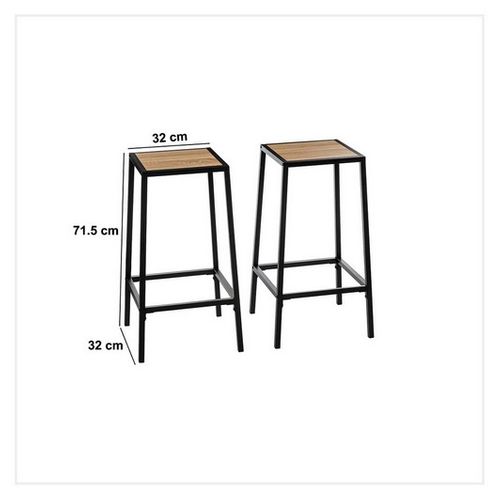 Lot De 2 Tabourets De Bar Métal Aliaj - Noir