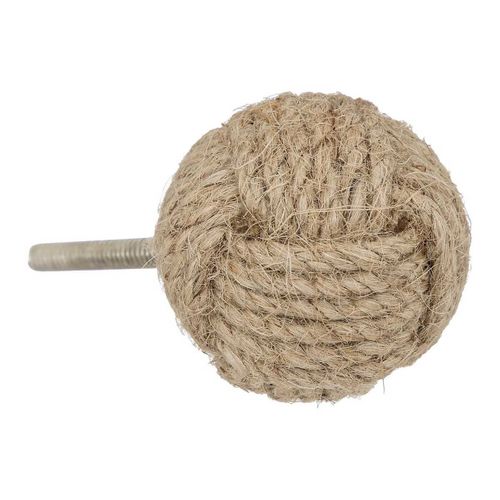 Boutons De Meuble X2 "dayana" En Jute et Métal D4cm