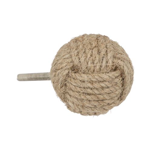 Boutons De Meuble X2 "dayana" En Jute et Métal D4cm