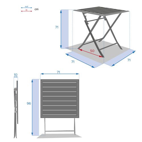 Table Aluminium Azua 2 Places Argile Hespéride