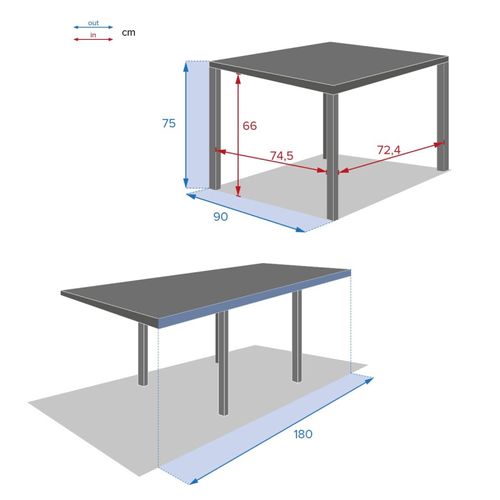 Table Rectangulaire Extensible Piazza 8 P. Argile Hespéride