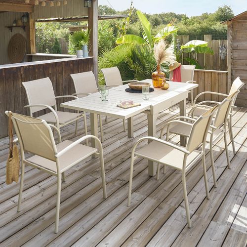 Table Rectangulaire Extensible Piazza 8 P. Argile Hespéride