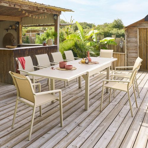 Table Rectangulaire Extensible Piazza 10 P. Argile Hespéride