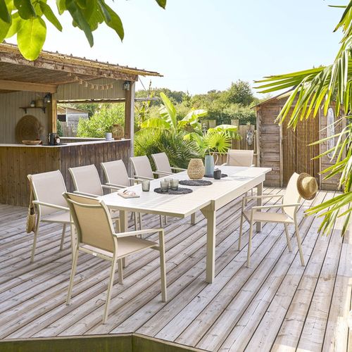 Table Rectangulaire Extensible Piazza 12 P. Argile Hespéride