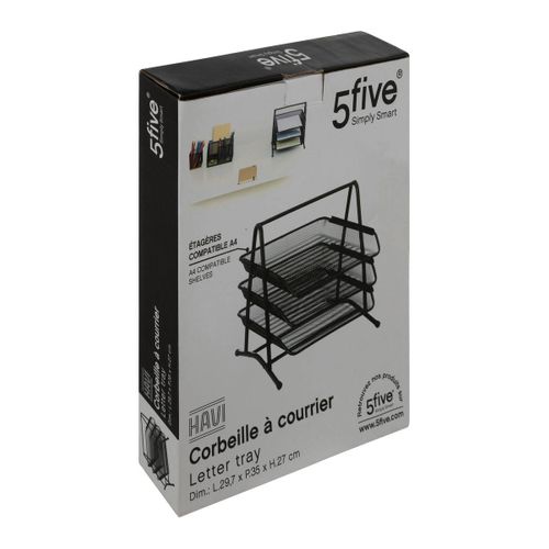 Organiseur De Bureau Corbeille à Courrier En Métal Avec 3 Tiroirs