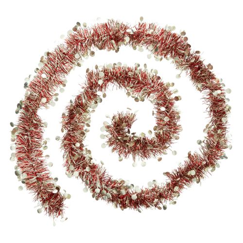 Guirlande De Noël Large 10 Cm Rouge Et Doré Avec Pastilles Longueur 2 Mètres