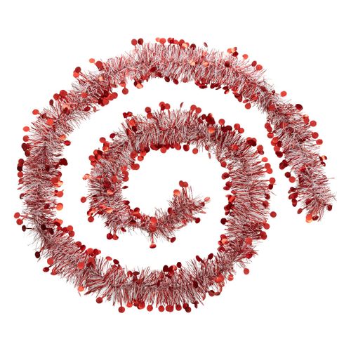 Guirlande De Noël Large 10 Cm Rouge Et Blanc Avec Pastilles Longueur 2 Mètres