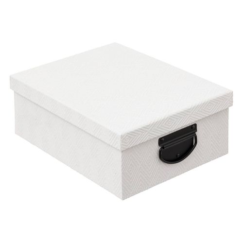 Lot De 4 Boites De Rangement Blanc et Noir Effet Relief