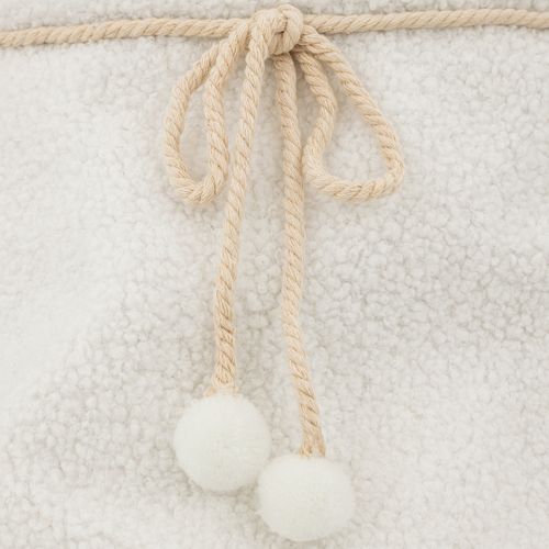 Cache Pied De Sapin En Bouclettes Blanche D 56 Cm