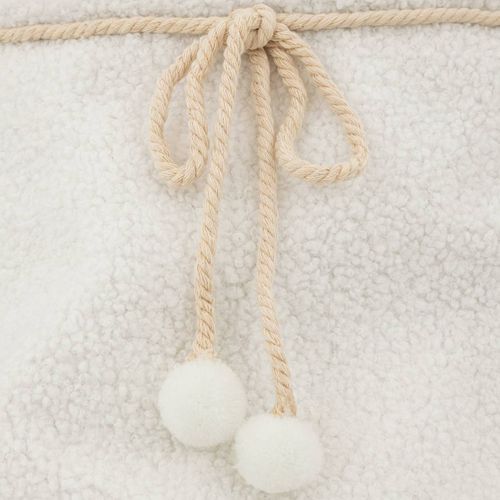 Cache Pied De Sapin En Bouclettes Blanche D 56 Cm