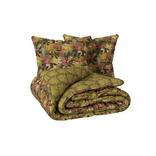 Parure De Lit 2 Personnes 240 X 220 Cm Housse De Couette Avec 2 Taies En Coton Imprimé Boudoir