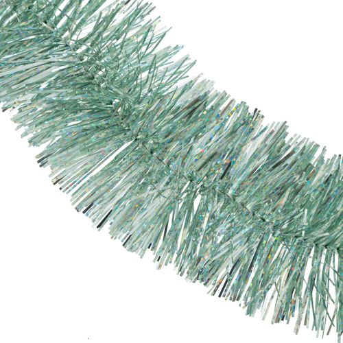 Guirlande De Noël Large 5 Cm Vert Amande Holographique Longueur 2 Mètres