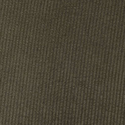 Chaise De Table En Velours Côtelé  Vert Kaki Et Pieds En Métal Effet Bois