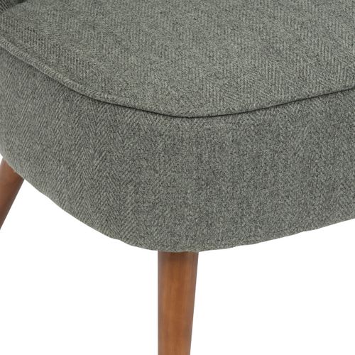 Fauteuil En Bois Et Tissu Chevron Vert Kaki