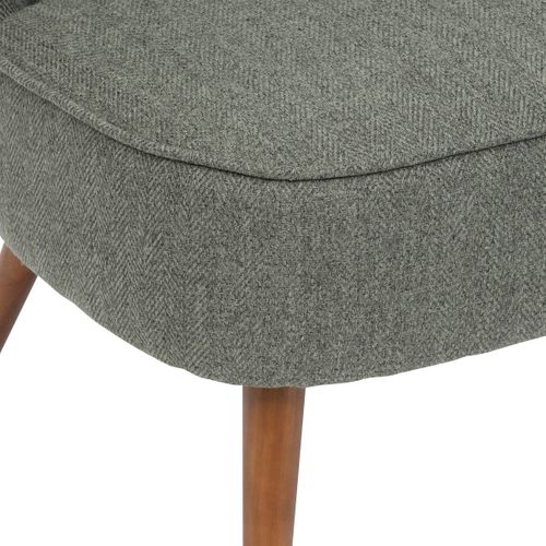 Fauteuil En Bois Et Tissu Chevron Vert Kaki