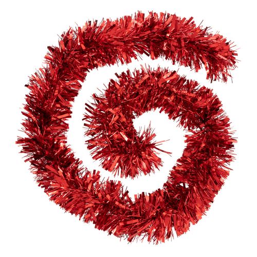 Guirlande De Noël Boa Large 15 Cm Rouge 2 Tons Longueur 2 Mètres