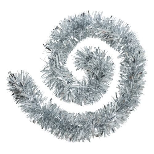 Guirlande De Noël Boa Large 15 Cm Argent 2 Tons Longueur 2 Mètres