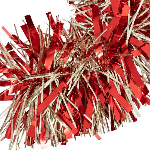 Guirlande De Noël Boa Large 15 Cm Rouge Et Or Longueur 2 Mètres