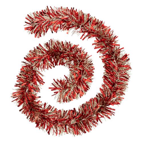 Guirlande De Noël Boa Large 15 Cm Rouge Et Or Longueur 2 Mètres