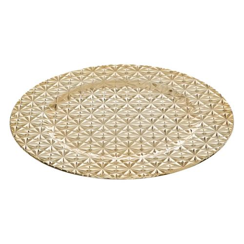Assiette De Présentation "geo" 33cm Or