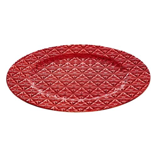 Assiette De Présentation "geo" 33cm Rouge