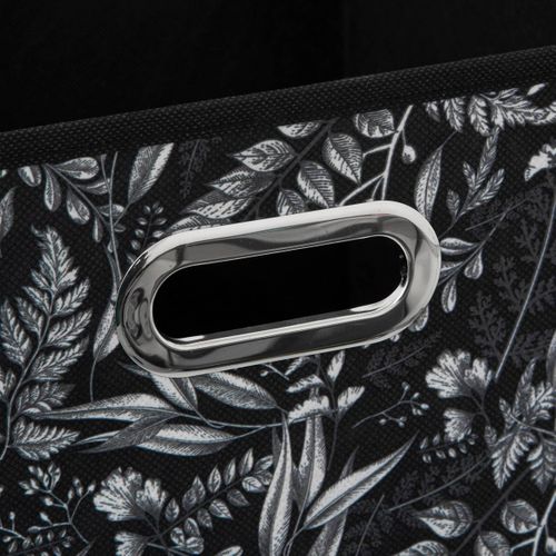 Boîte De Rangement Noir Avec Déco 31 X 31 X 31 Cm