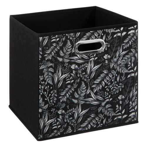 Boîte De Rangement Noir Avec Déco 31 X 31 X 31 Cm